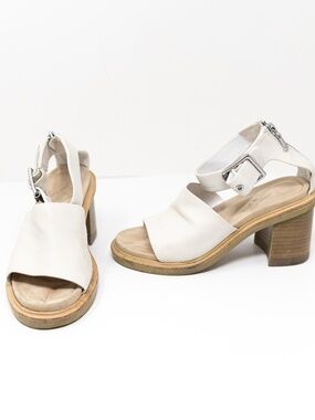 Rag & Bone Genuine Leather Ankle Wrap Open Toe Block High Heel Sandals Shoes 5